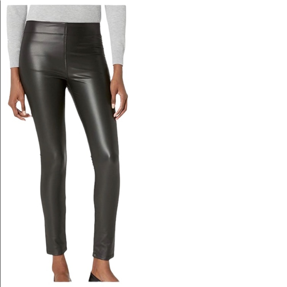 NWT MAX STUDIO Black Faux Leather Leggings Size Small